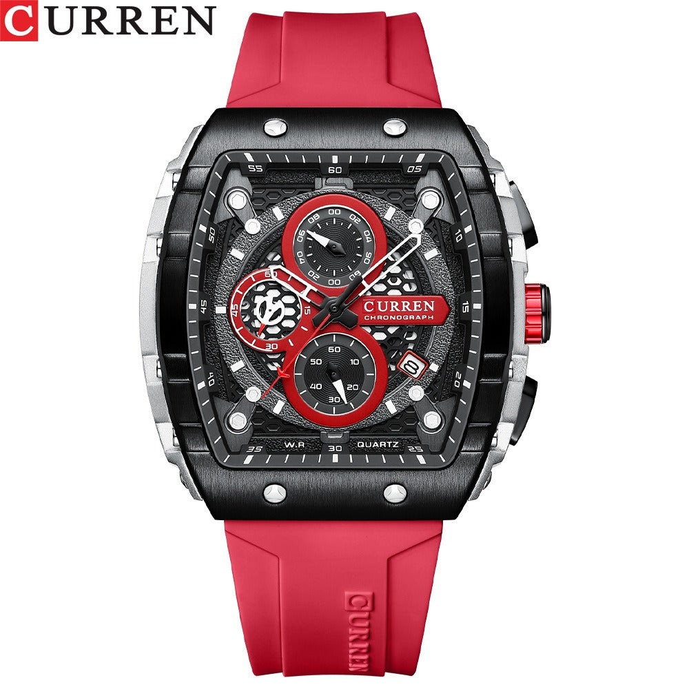 CURREN 8442 Men's Waterproof Six Needle Quartz Calendar Tape Men's Multifunctional Watch Men's Watch