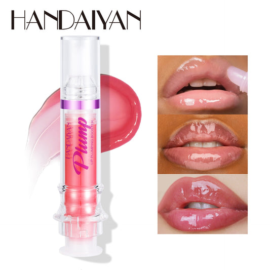 HANDAIYAN PLUMP & POUT Lip Plumping Booster Gloss, High Shine for Plumper Looking Lips,Extreme Shine Crystal Volume Lip Oil