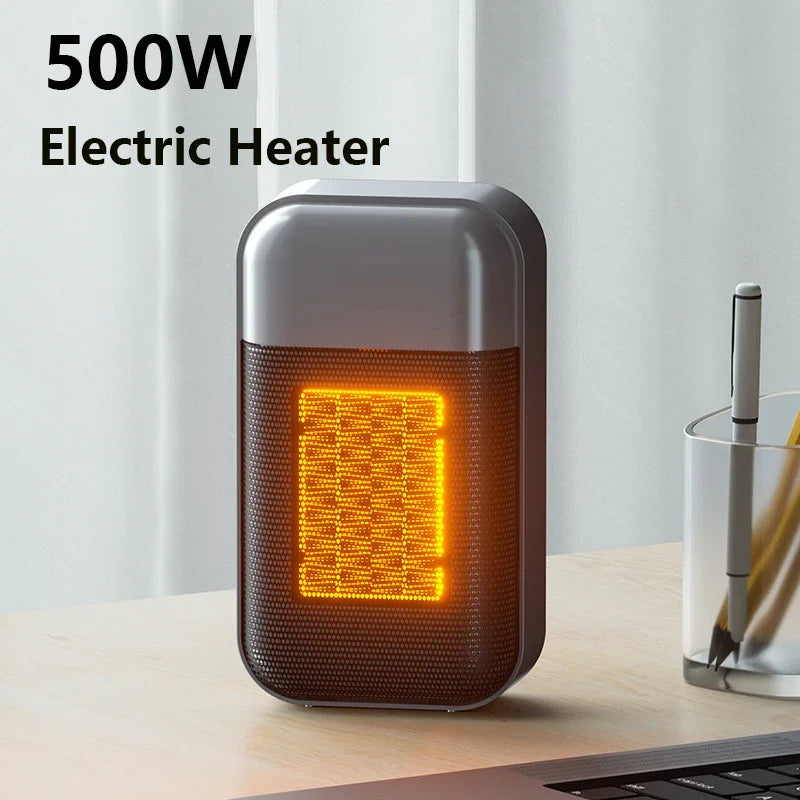 500W Electric Fan Heater Space Heater PTC Fast Heating 110V/220V Office Desktop Portable Electric Heater Radiator Air Heaters