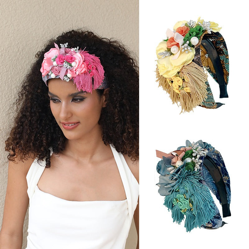 Fashionable and versatile handmade fabric flower headbands