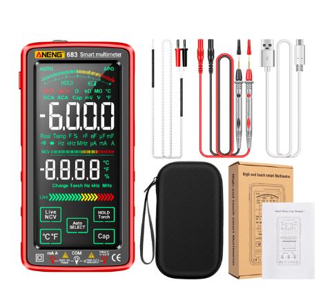 ANENG 683 6000 Counts Touch Screen Digital Multimeter Smart Anti-burn Rechargeable Universal Meter VA Reverse Display NCV Tester