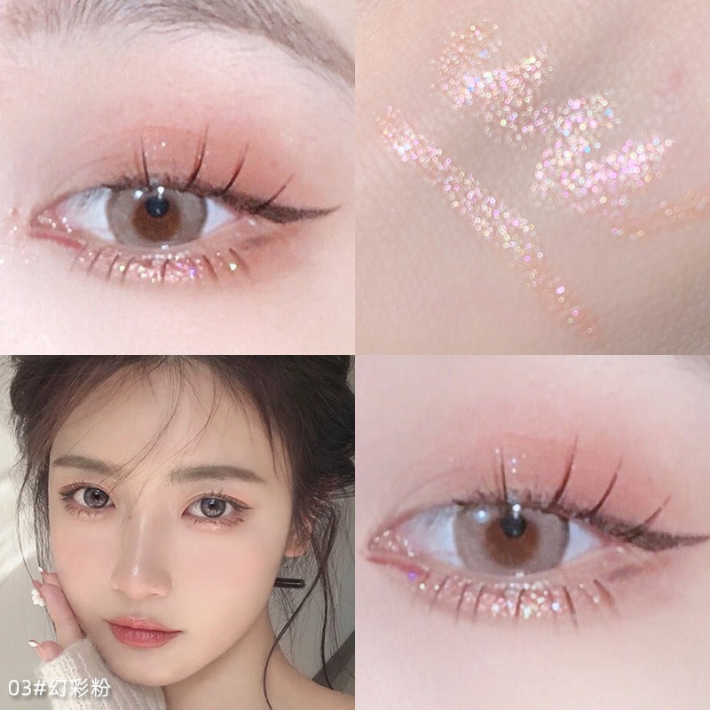 1Pcs  Diamond Glitter Eyeshadow Liner Pencil Face Makeup Highlighter Long lasting Matte Pink Silkworm Champagne Gold Eyeliner Pen