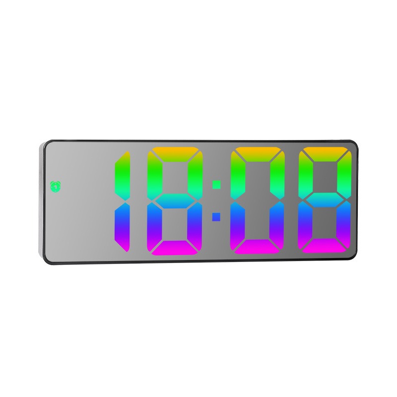 INS Personalized LED Large Character Electronic Clock Bedhead Alarm Clock Simple and Fashionable Colorful Large Screen