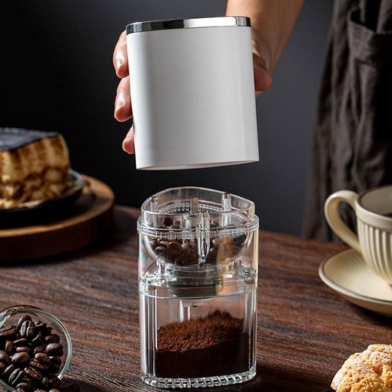 Portable Transparent Electric Coffee Grinder Home Small Coffee Bean Press USB Wireless Bean Grinder