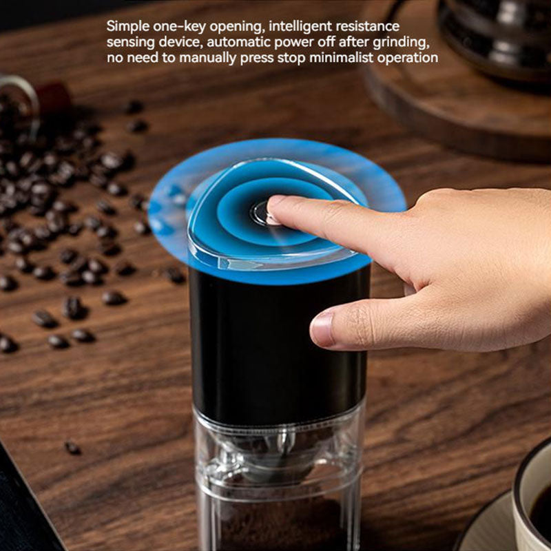 Portable Transparent Electric Coffee Grinder Home Small Coffee Bean Press USB Wireless Bean Grinder