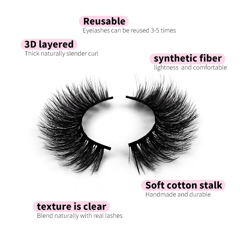 10 Pairs Of Messy Thick Imitation Mink Hair False Eyelashes 3D Stereo Realistic European And American Fried Hair False Eyelashes