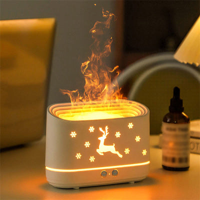 Moose Flame Humidifier Simulation Flame Humidifier Silent High Fog Desktop Bedroom Living Room Fragrance Atmosphere Lamp