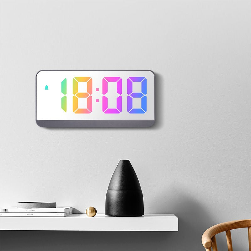 INS Personalized LED Large Character Electronic Clock Bedhead Alarm Clock Simple and Fashionable Colorful Large Screen