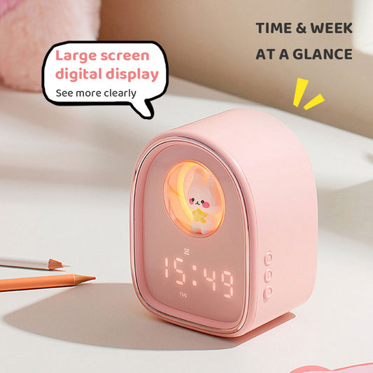 Creative Space Module Rabbit Alarm Clock USB Timing Children's Bedside Atmosphere Light Multifunctional Countdown