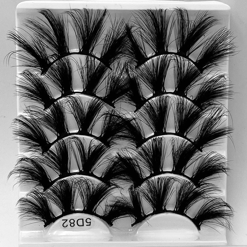 5D 25mm 5 Pairs Mink Eyelashes Multi-Layer Lengthening Thick Thickened False Eyelashes