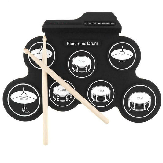 Handroll Electronic Drum Percussion Musical Instrument Portable Silicone Hand Roll Frame Drum Jazz Drum USB Electronic Drum