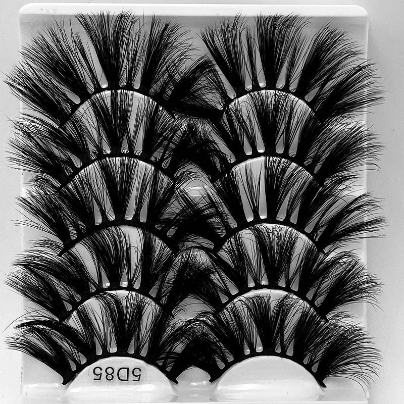 5D 25mm 5 Pairs Mink Eyelashes Multi-Layer Lengthening Thick Thickened False Eyelashes