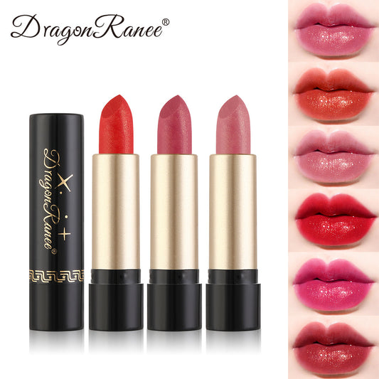 Gilt Pearlescent Dragon Fruit Peach Pink Lipstick Slightly Flashing Lipstick Moisturizing And Shining With Fine Flashing Bean Paste Mermaid