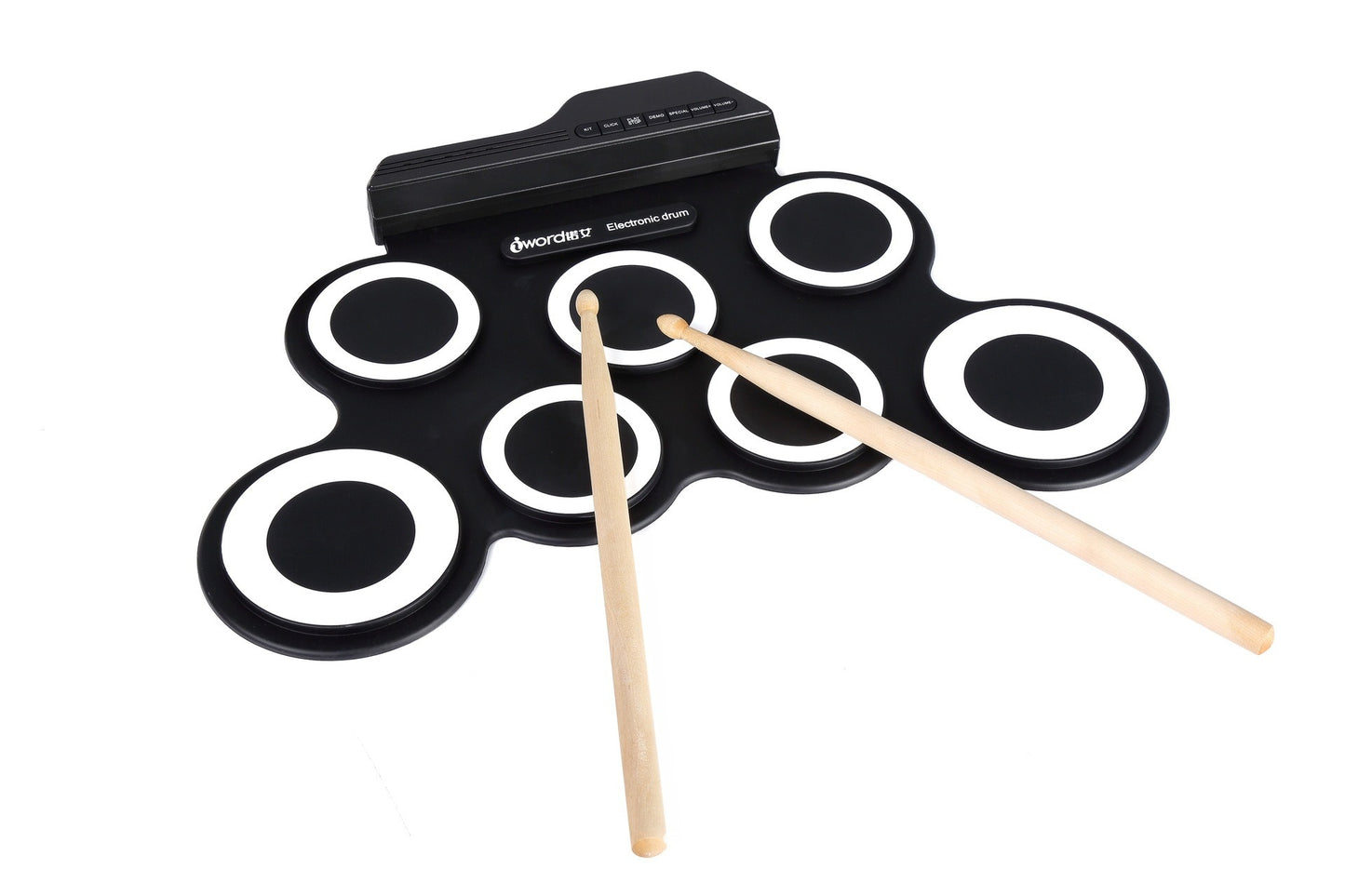 Handroll Electronic Drum Percussion Musical Instrument Portable Silicone Hand Roll Frame Drum Jazz Drum USB Electronic Drum