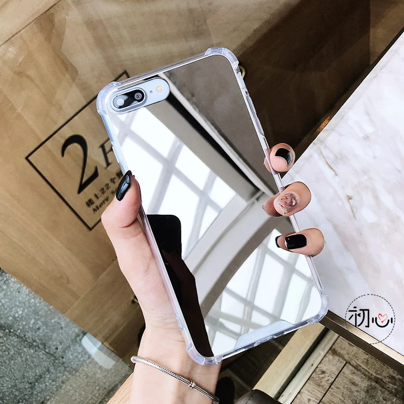 Gasbag Drop Proof Mirror Case for iphone XR 7 8 XS MAX XSmax X 10 6 6S Plus 7Plus 8Plus Airbag Soft TPU Phone Cover