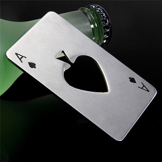 Poker Shaped Bottle Can Opener Stainless Steel Credit Card