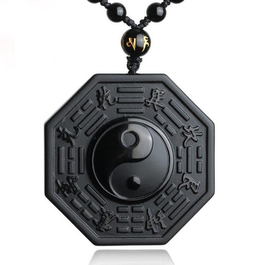 Black Obsidian Yin Yang Necklace