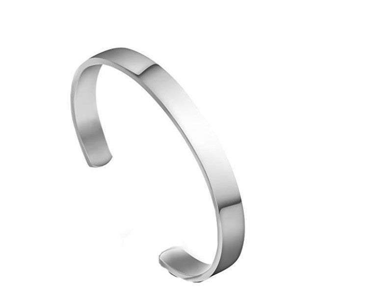 8MM Open Bangle Titanium Steel