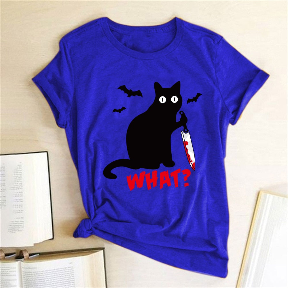 Murderous Black Cat What T-shirt