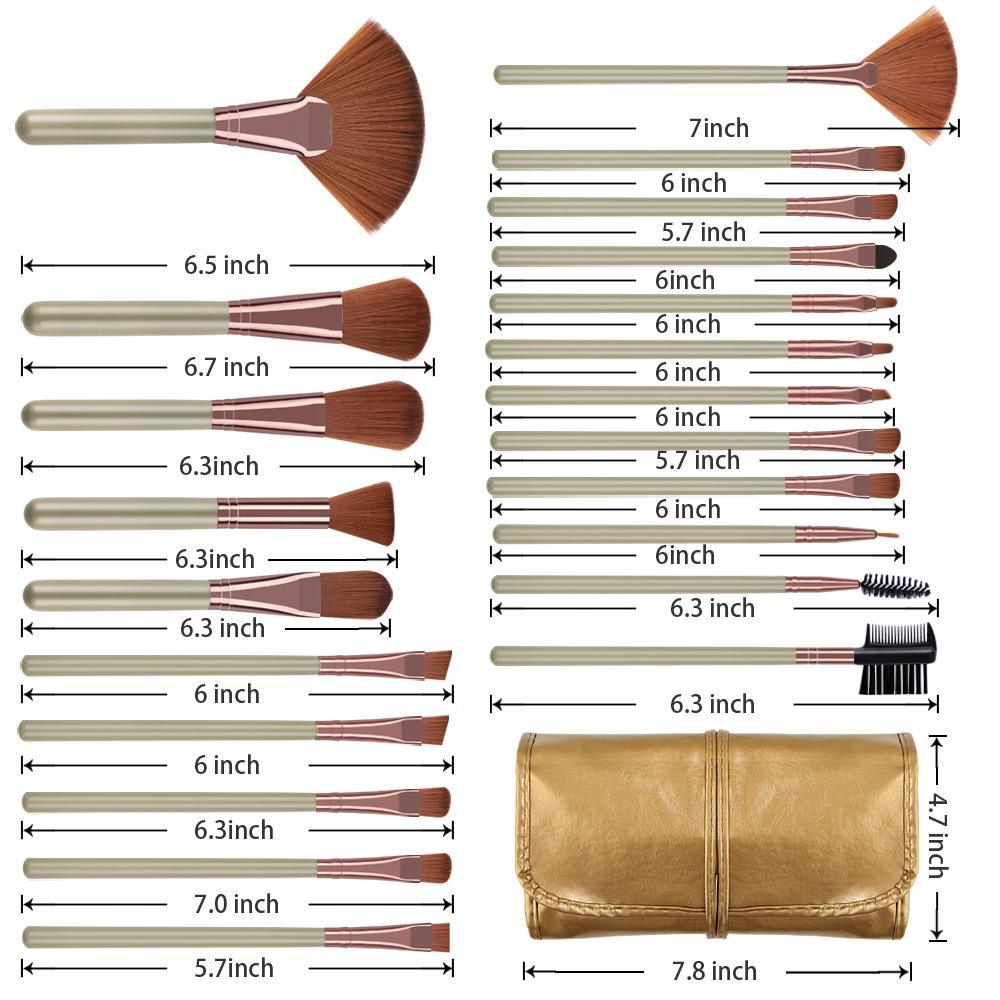 22pcs gold brushes set