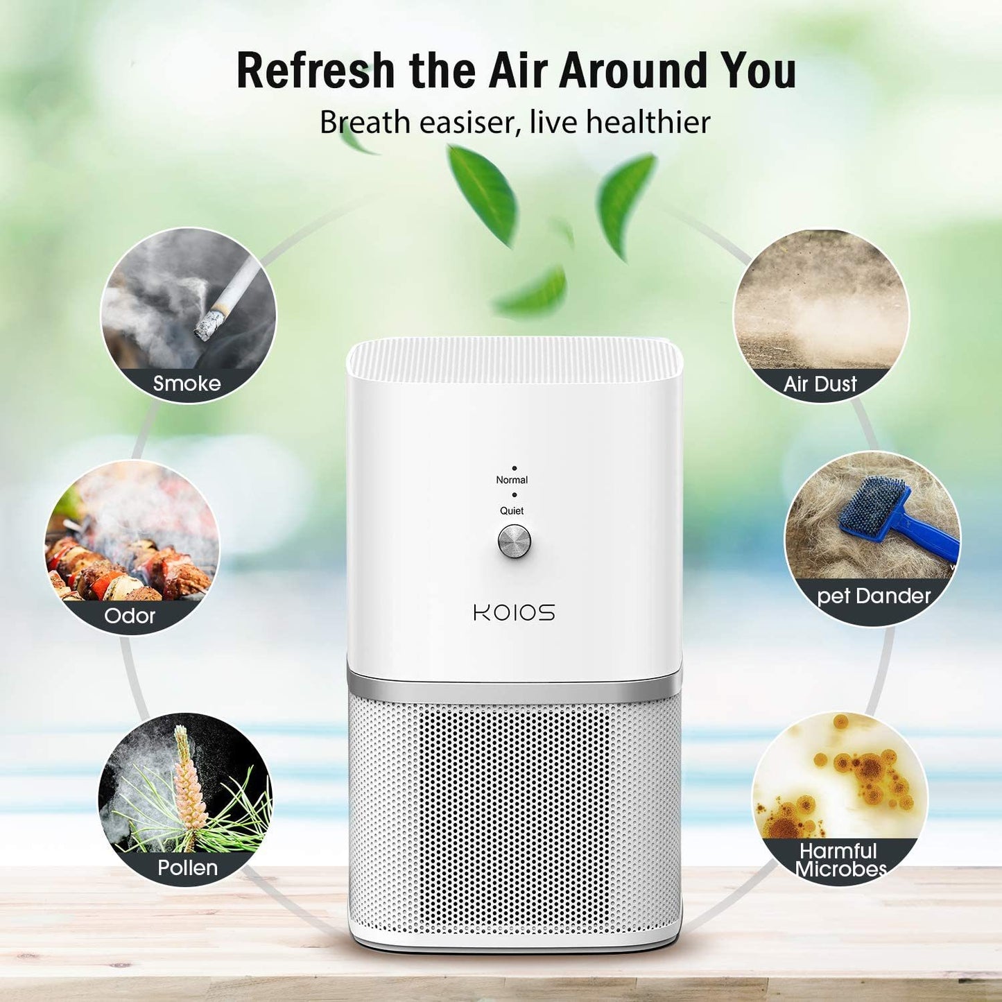 KOIOS Air Purifier for Home, Small Air Purifiers