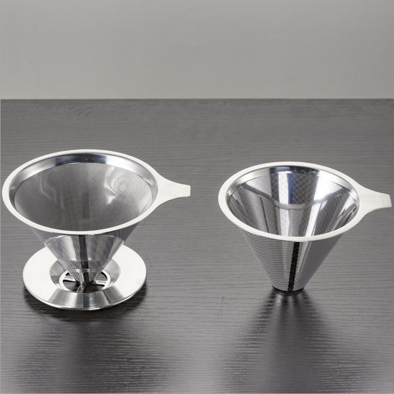 Pour Over Coffee Dripper With Stand Stainless Steel Reusable Drip Cone Coffee Filter