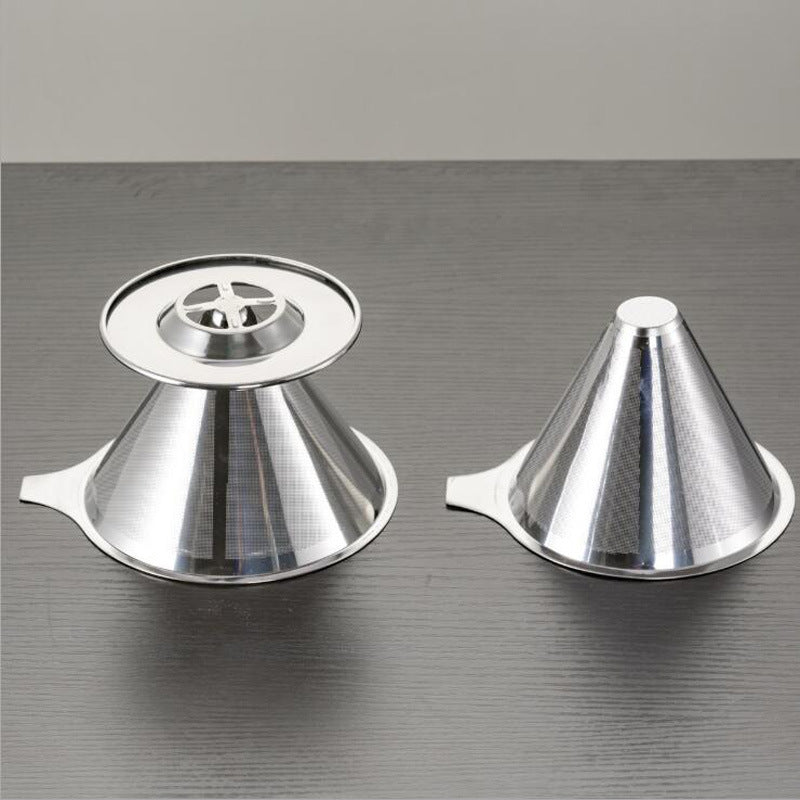 Pour Over Coffee Dripper With Stand Stainless Steel Reusable Drip Cone Coffee Filter