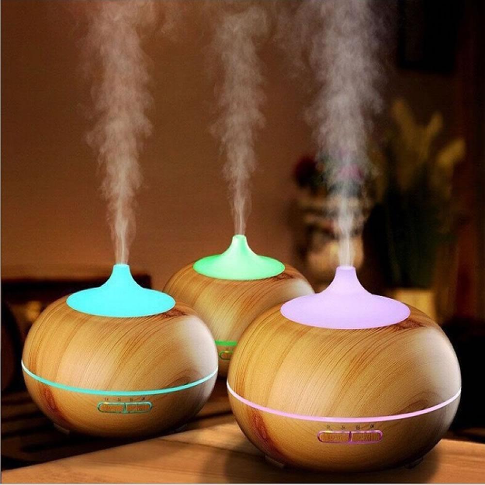 Mistyrious Essential Oil Humidifier Natural Oak Design With Easy Remote