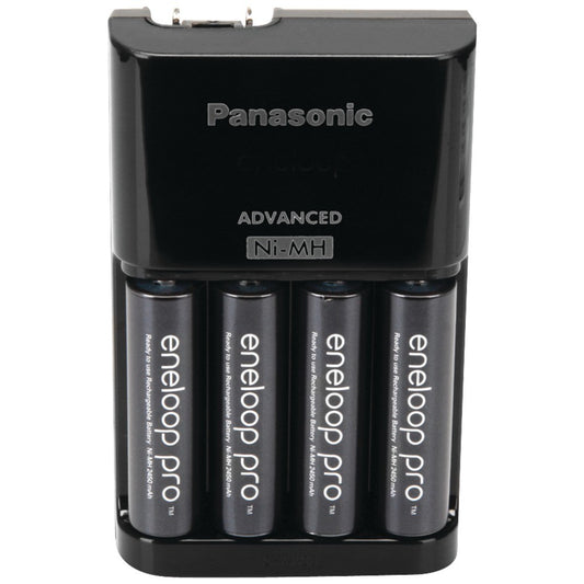 Panasonic 4-Position Charger with AA eneloop PRO Rechargeable Batteries, 4 pk