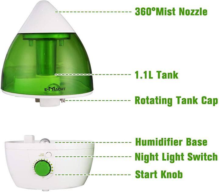 Humidifiers for Bedroom Quiet Ultrasonic Cool Mist Humidifier