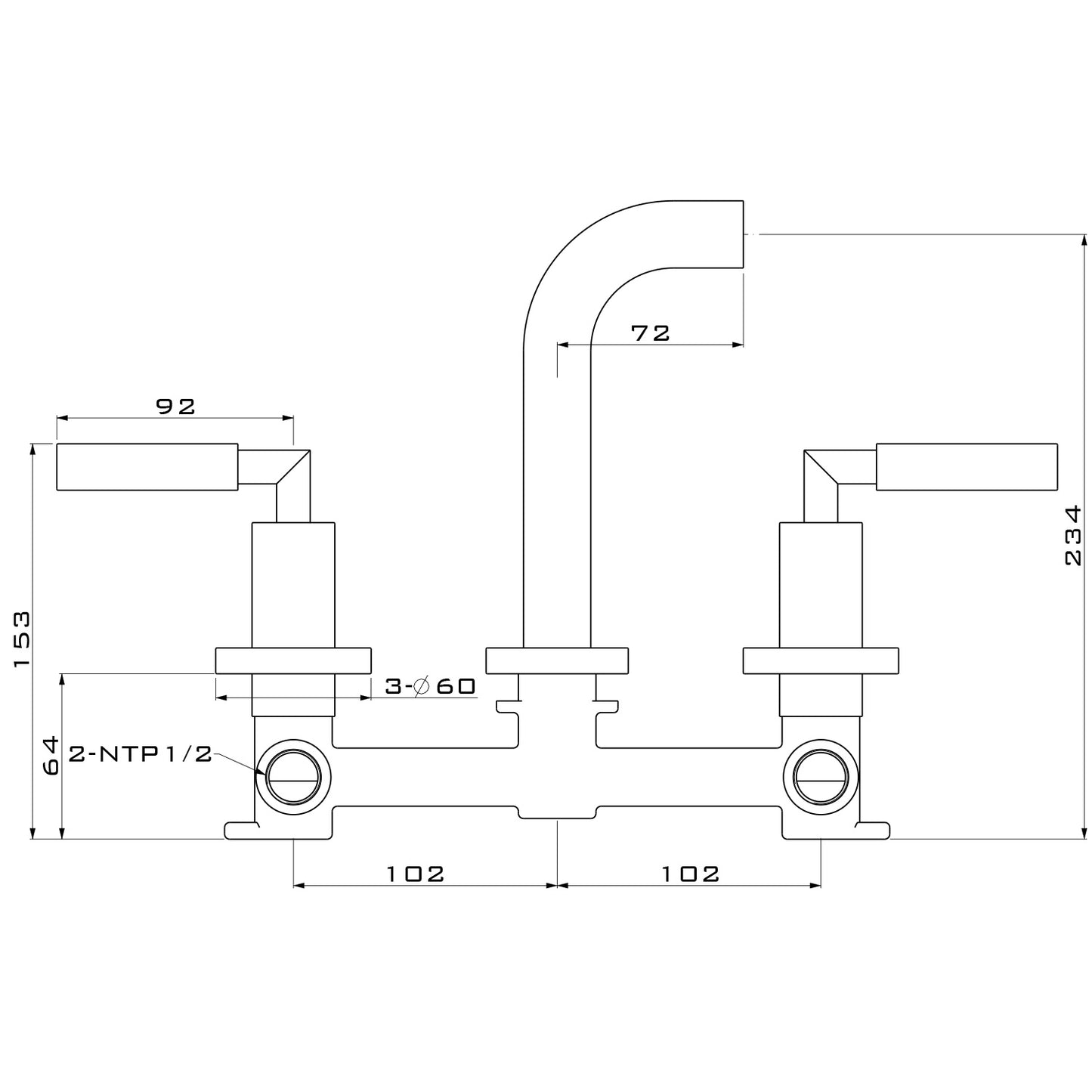 RBROHANT Double Handles Bathroom Sink Faucet