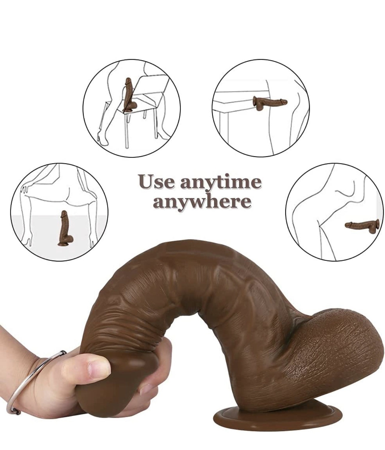 Massive Huge Giant 10 inch Realistic Dildos;  Big Lifelike Huge Penis with Strong Suction Cup for Hand-Free Play Vagina G-spot Anal Simulate;  Women Female Couples Masturbate