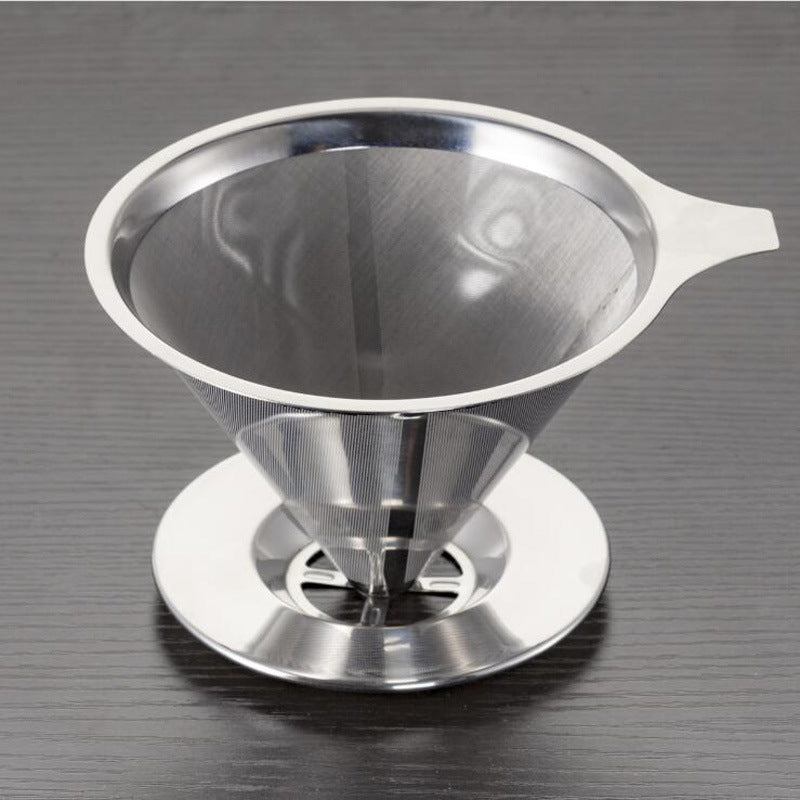 Pour Over Coffee Dripper With Stand Stainless Steel Reusable Drip Cone Coffee Filter