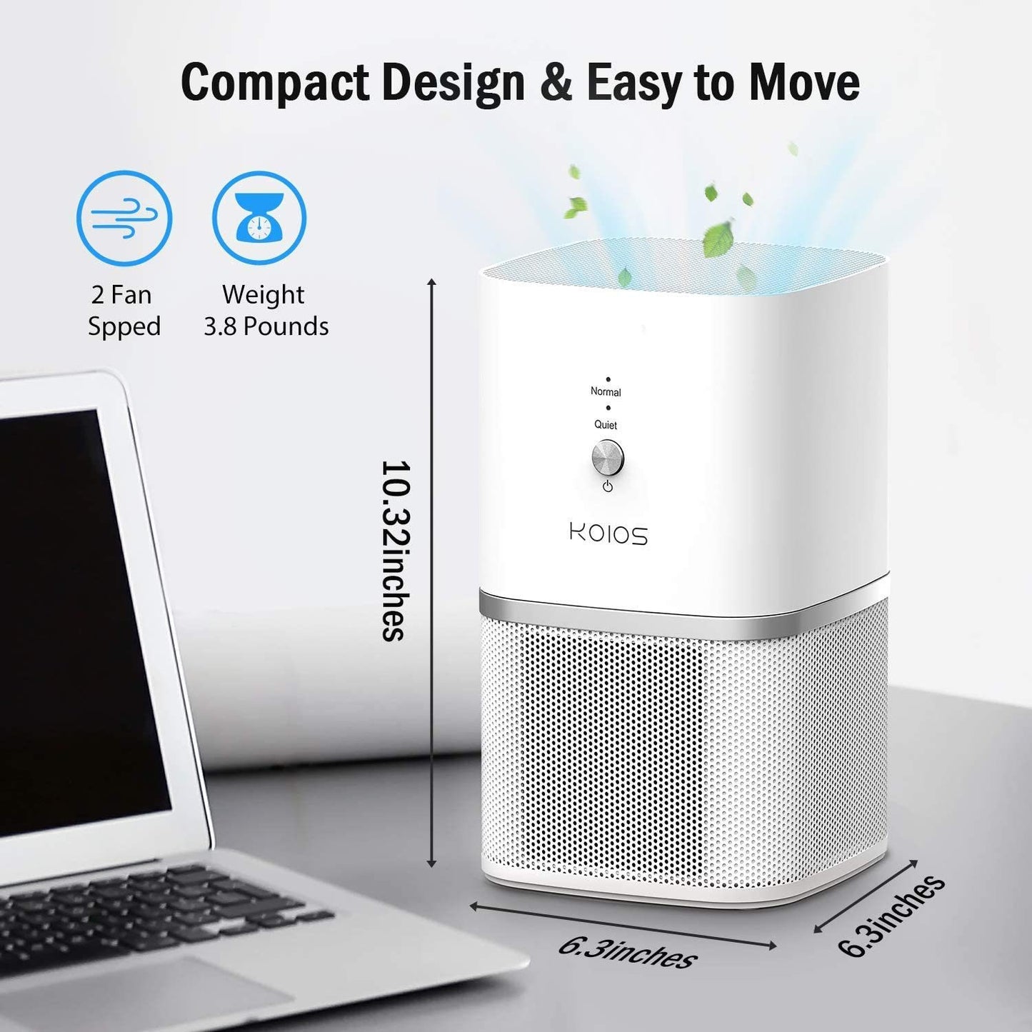 KOIOS Air Purifier for Home, Small Air Purifiers