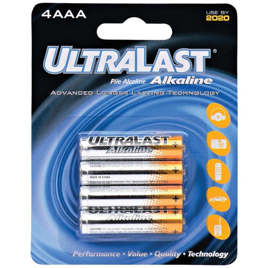 Ultralast AAA Alkaline Batteries, 4 pk